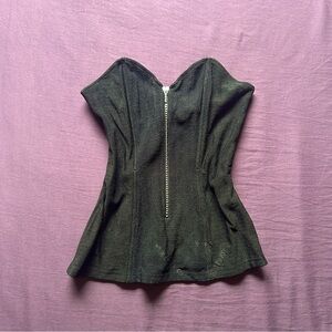 DKNY Black Strapless Wired Corset Top